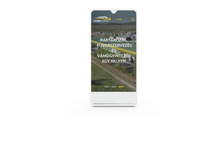 Gysev Cargo Zrt. weboldalának mobil nézete