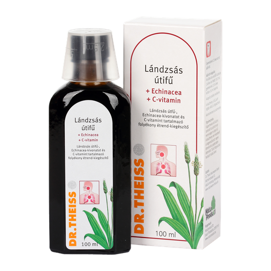 Dr.Theiss Lándzsás útifű Echinacea C-vit foly.étre (100ml)