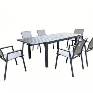 Caldera 7-teiliges Esszimmer-Set aus Aluminium, grau, 229.990 Ft