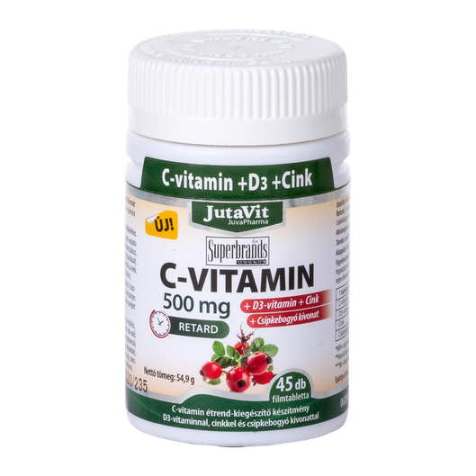 JutaVit C-vitamin  500 mg Csipkebogyó+D3 retard ft (45x)