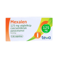 Mexalen  125 mg végbélkúp csecsemőknek (6x)