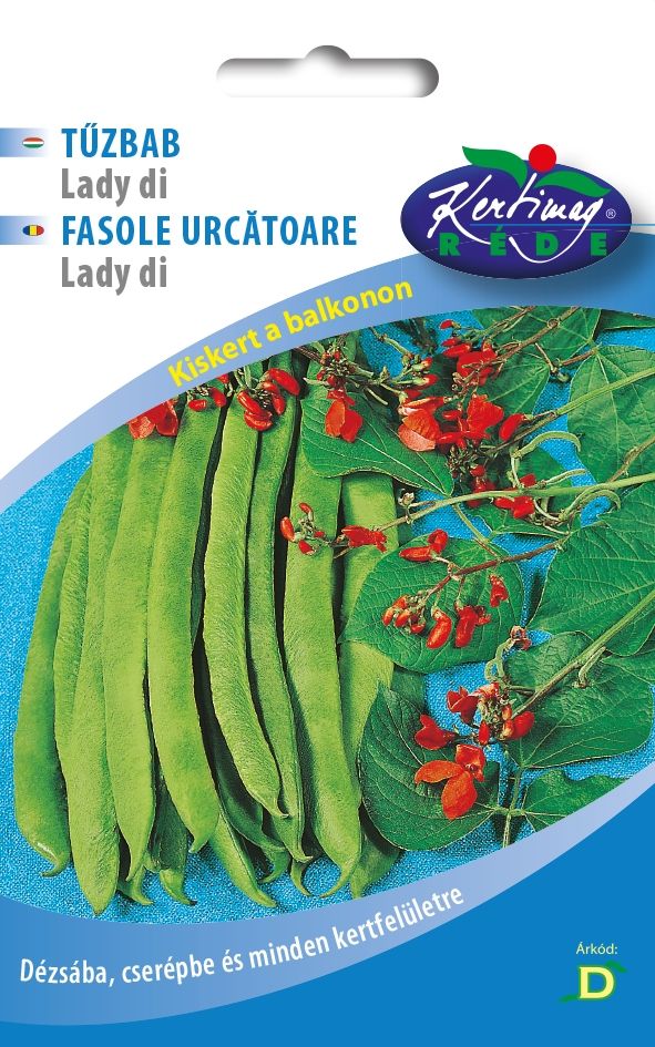 B. Tűzbab Lady di pirosvirágú (nem szálkás) 10g termék képe