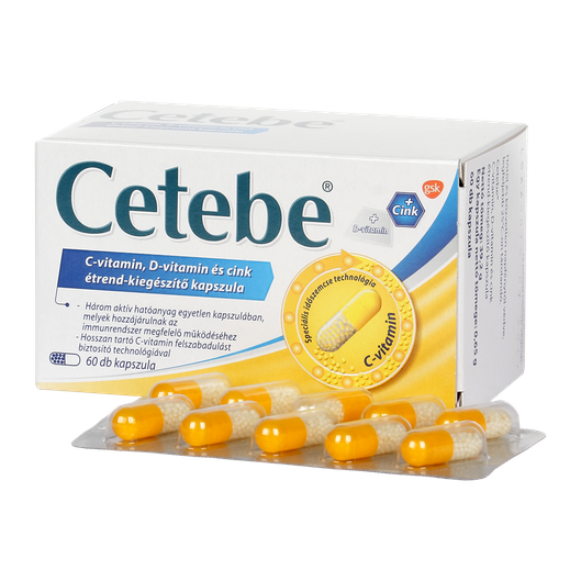 Cetebe C-vitamin+ cink+ D-vitamin kapszula (60x)