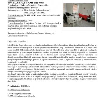 Helyi egészségügyi és szociális infrastruktúra fejlesztése Lövőn