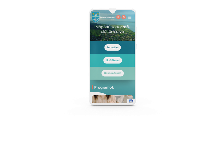 Vonyarcvashegy Nagyközség - weboldal fejlesztés weboldalának mobil nézete