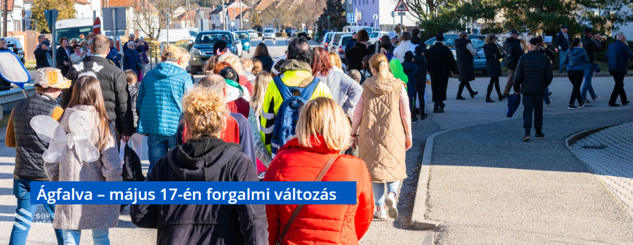 Május 17-én változik a forgalmirend Ágfalván