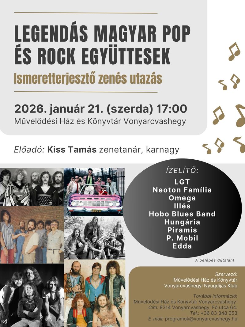 Legendás magyar pop és rock együttesek szolgáltatás képe