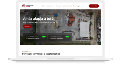 Tetőpont Plusz Kft. weboldalának asztali nézete