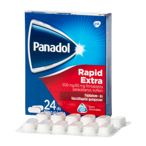 Panadol Rapid Extra 500mg/65mg filmtabletta/17 (24x gyermekbiztos) termék kép