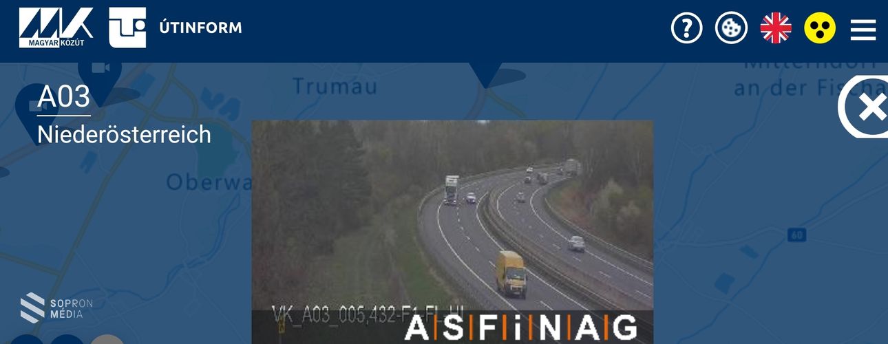 Már az osztrák forgalomfigyelő kamerák képei is elérhetőek az Útinform weboldalán