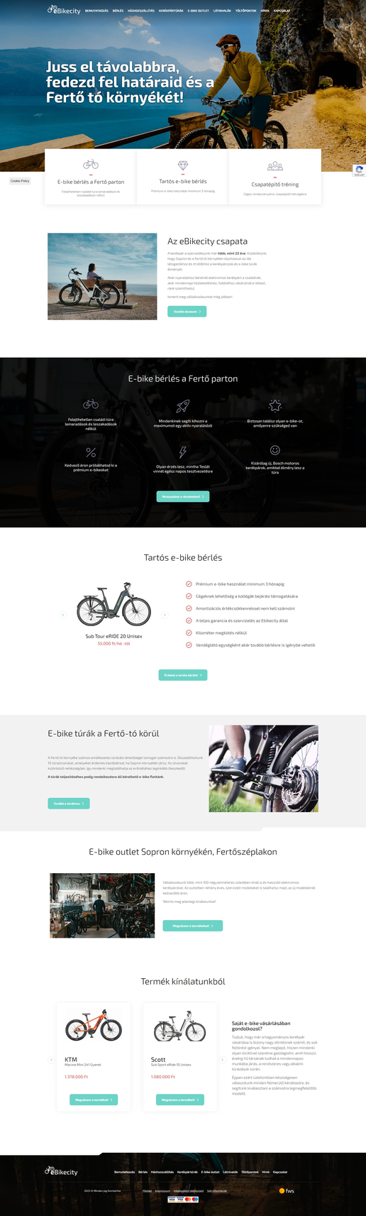 eBikecity oldalról készített képernyőkép