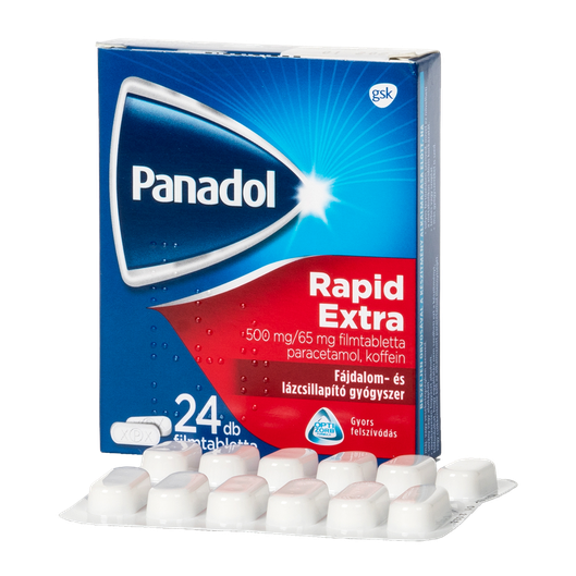 Panadol Rapid Extra 500mg/65mg filmtabletta/17 (24x gyermekbiztos)
