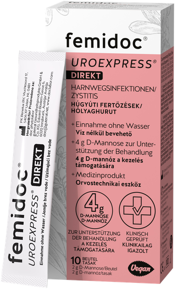 Uroexpress Femidoc Direkt D-mannóz por (10x)