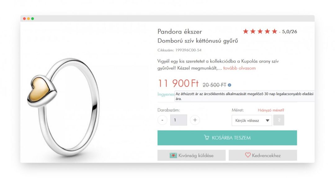 A képen is láthatod, hogy pontosan hogyan oldottuk meg ügyfelünk termékadatlapját