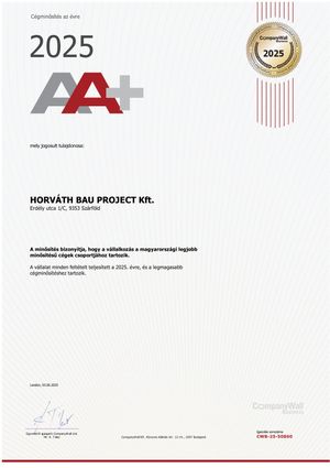 CompanyWall AA+ 2025 cégminősítés