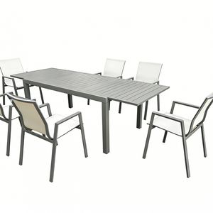 Caldera 7-teiliges Esszimmer-Set aus Aluminium, beige, 229.990 Ft