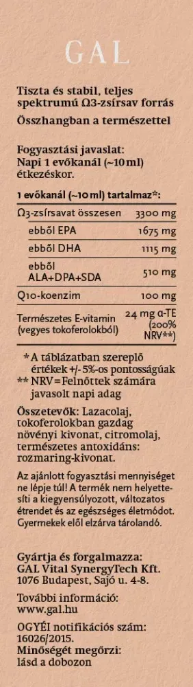 GAL Q10 koenzim + Lazacolaj cseppek (250ml)