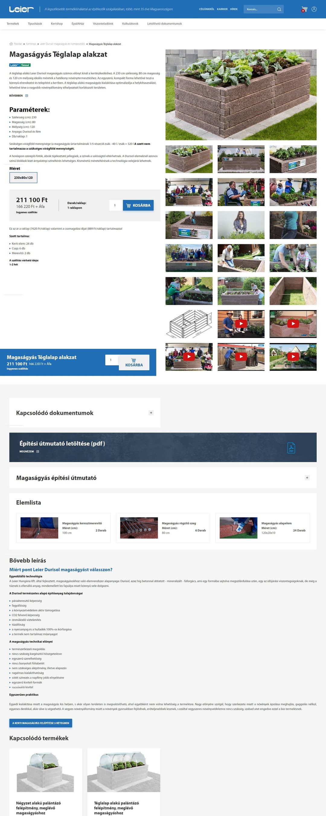 Leier Kertshop - egyedi webshop fejlesztés – nyitóoldal