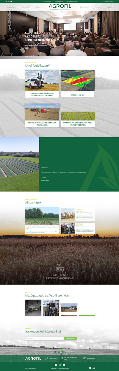 Agrofil - Mezőgazdasági kutatás és szaktanácsadás oldalról készített képernyőkép