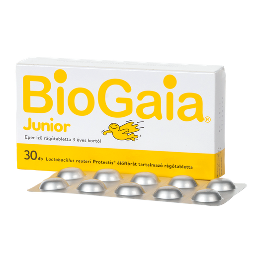 BioGaia Protect Junior rágótabl. spec.élelm. eper (30x)