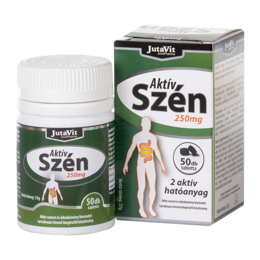 JutaVit Aktív szén 250 mg tabletta (50x)