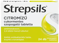 Strepsils citromízű cukormentes szopogató tabletta (24x)