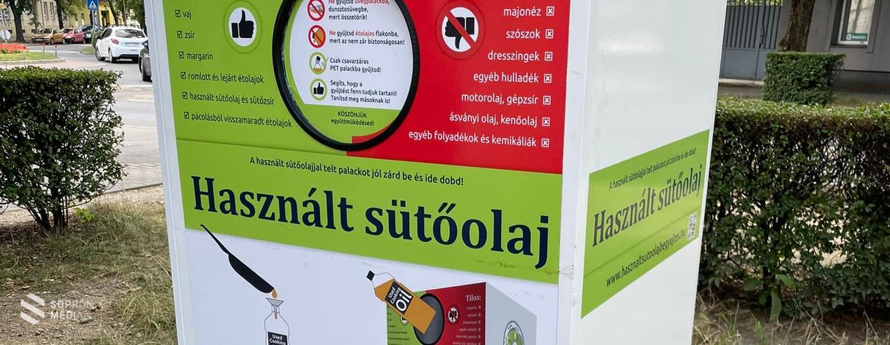 Használt étolajgyűjtő konténert helyeztek ki a Kossuth Lajos utcában