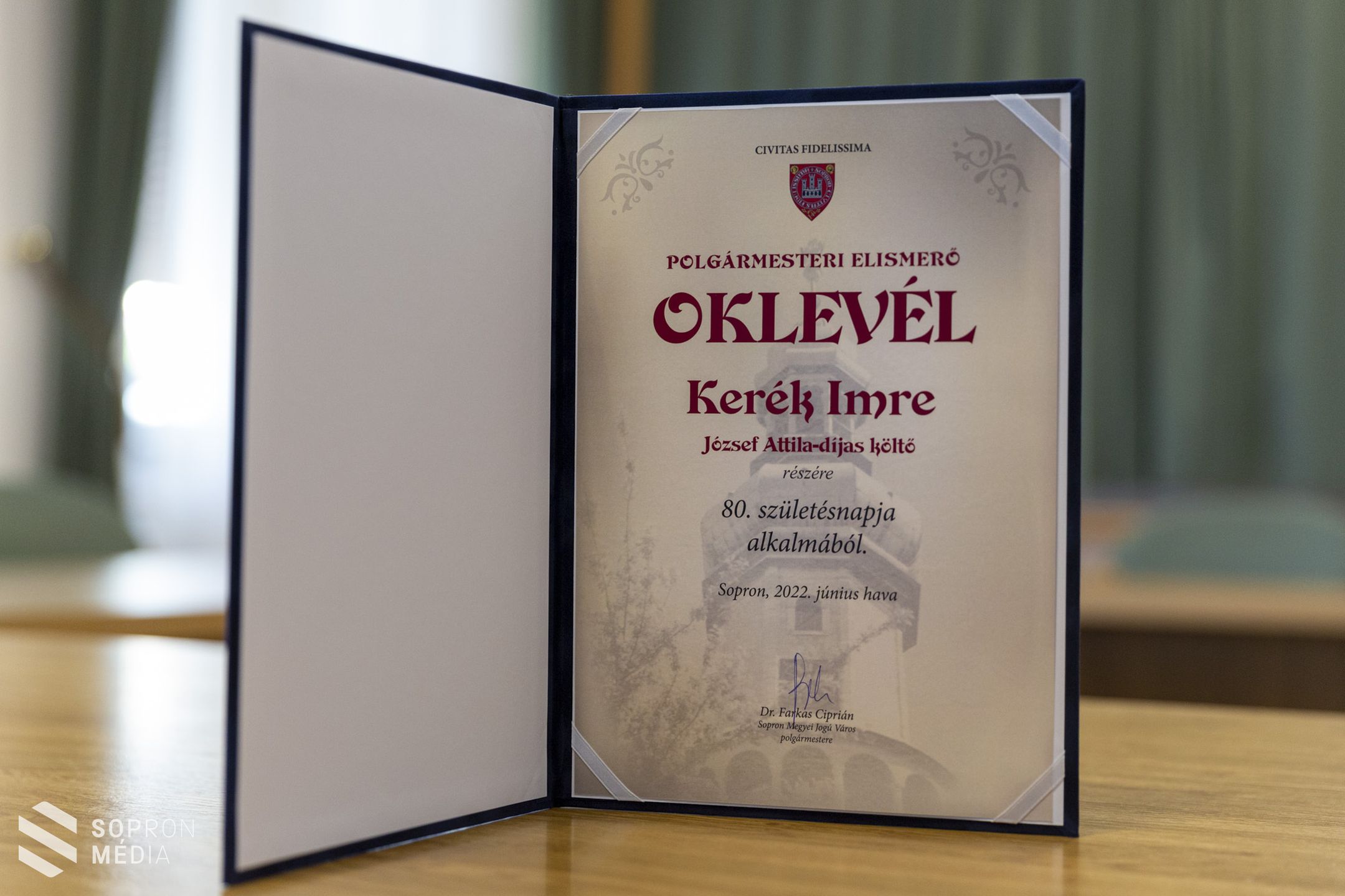 Elismerés a 80 éves Kerék Imre költőnek