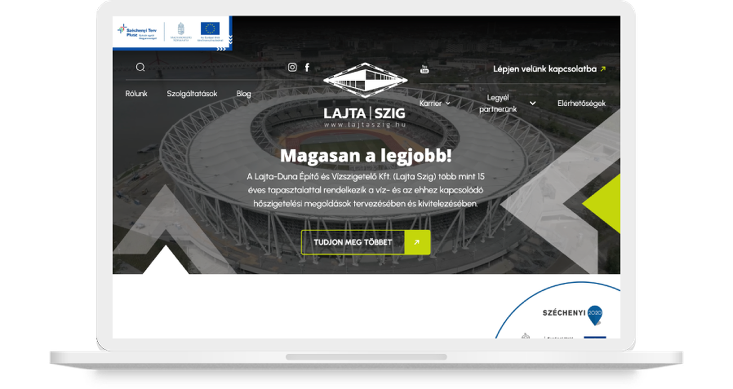 Lajta | Szig weboldalának asztali nézete