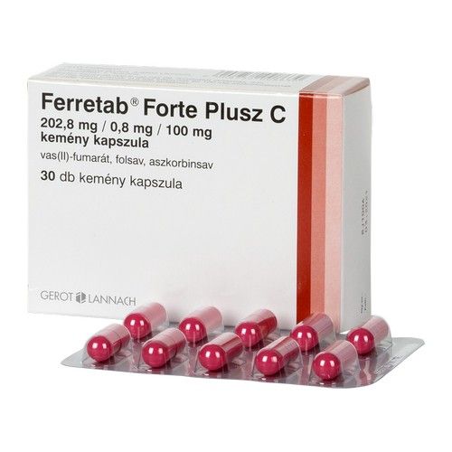 Ferretab Forte Plusz C 202,8mg/0,8mg/100mg kapsz. (30x)