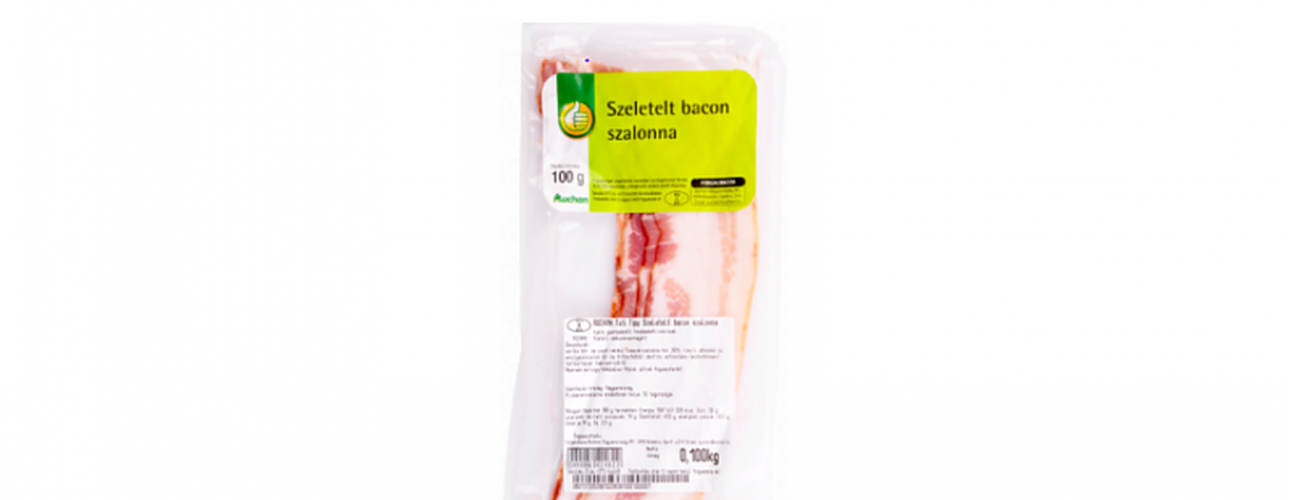 Visszahívták a forgalomból az Auchan Tuti Tipp szeletelt bacon szalonnát