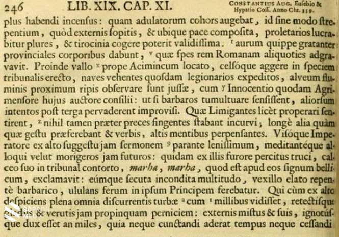 Az idézett sértő szó a mű egy 1693-as kiadásában, a 246. oldal 14. sorában olvasható.