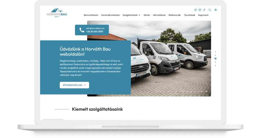 A Horváth Bau Project Kft. megújult weboldala hűen tükrözi a cég elmúlt években végbement fejlődését