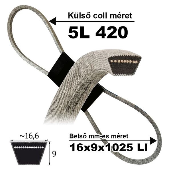 ÉKSZÍJ FŰNYÍRÓTRAKTOR 5L 1000 16X9X2480 LI