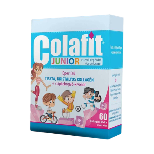 Colafit Junior Kollagénkocka Csipkebogyó (60x)