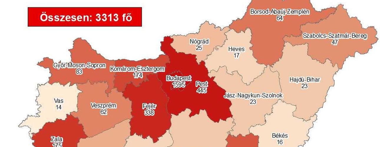 3313 főre nőtt a beazonosított fertőzöttek száma és elhunyt 4 krónikus beteg