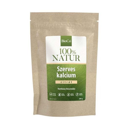 BioCo 100% NATUR szerves Ca-citrát por (200g tasakban)