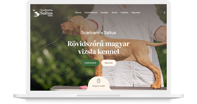 Scarbantia Saltus weboldalának asztali nézete