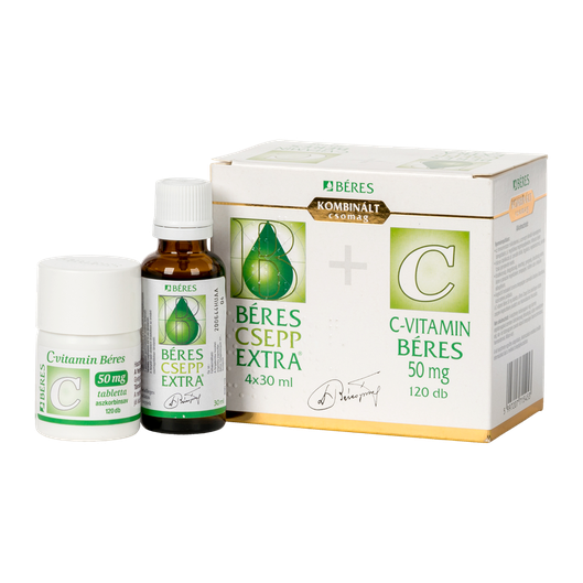 Béres Csepp Extra bels.old.csepp+C-vitamin 50 mg t (4x30ml+120x)