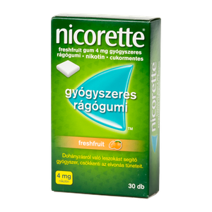 Nicorette Freshfruit 4 mg gyógyszeres rágógumi (30x) termék kép