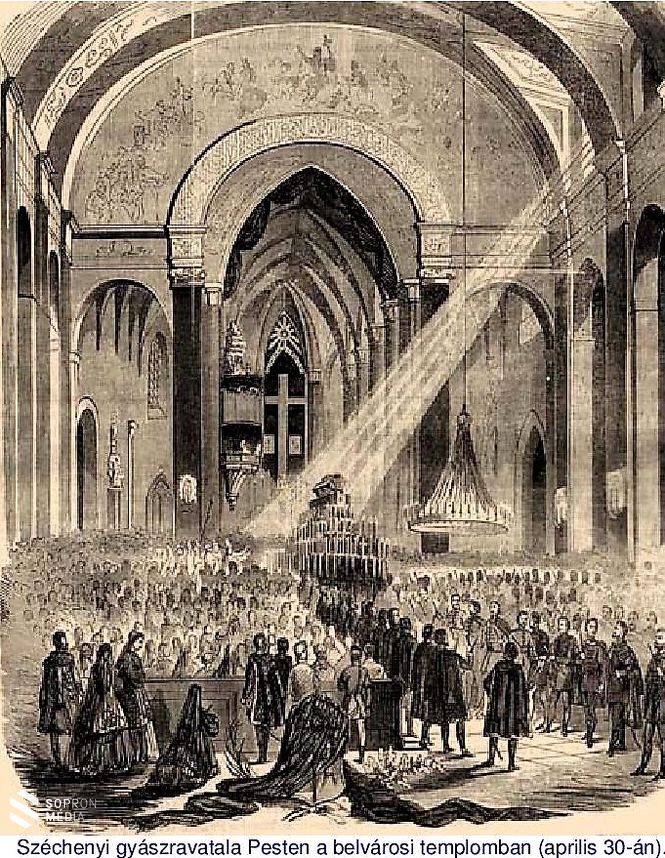 Széchenyi gyászravatala Pesten a belvárosi templomban 1860. április 30-án
