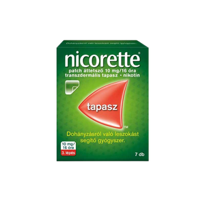 Nicorette patch áttetsző 10 mg/16 óra transz.tap. (7x) termék kép