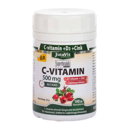 JutaVit C-vitamin  500 mg Csipkebogyó+D3 retard ft (100x)