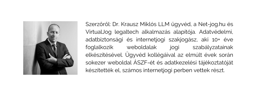 Dr. Krausz Miklós ügyvéd portréja és bemutatása: a Net-jog.hu és a VirtualJog alapítója, internetjogi szakjogász