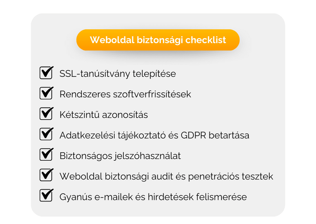 Weboldal biztonsági checklist