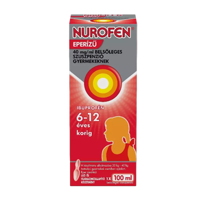 Nurofen  40mg/ml belsől.szuszpenzió gyerm.eperízű (100ml) termék kép