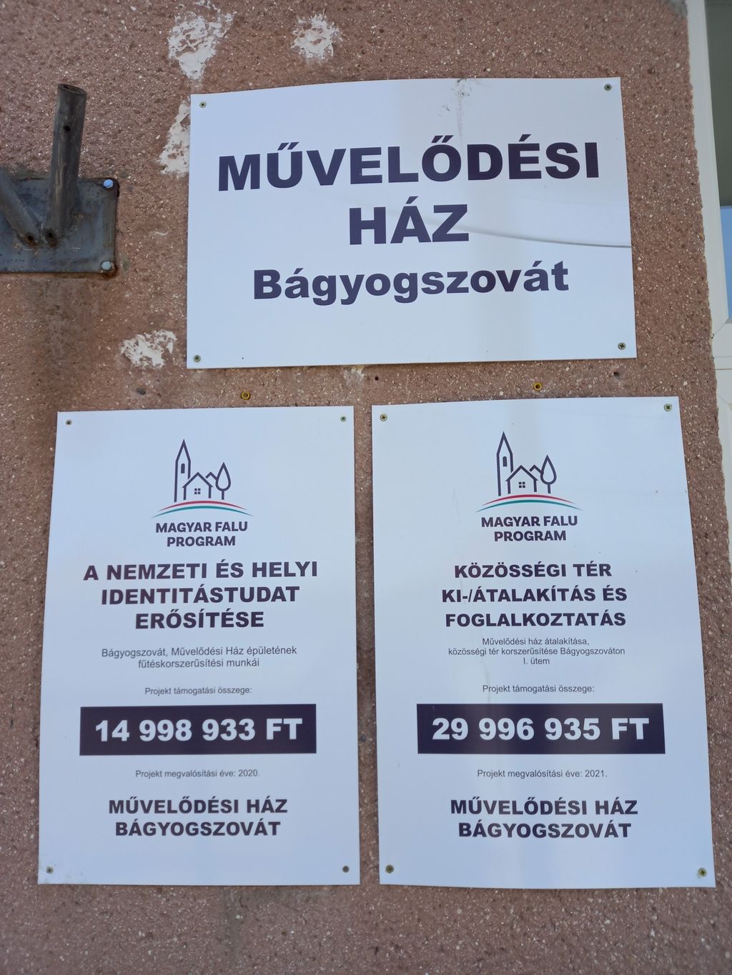 Művelődési ház átalakítása, közösségi tér korszerűsítése Bágyogszováton I. ütem (MFP-KTF/2020 kódszámú pályázati kiírás keretében)