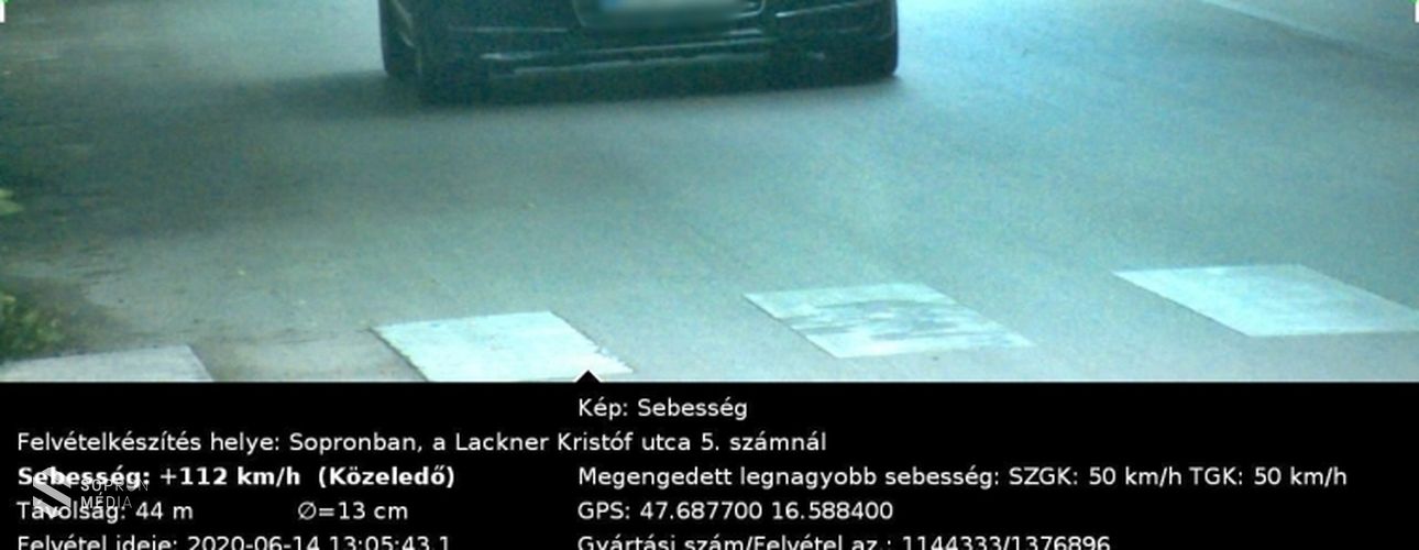 A megengedett sebesség több mint duplájával hajtott Sopronban


