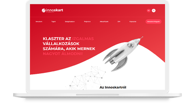 Innoskart Digitális Klaszter - sablon helyett egyedi weboldal weboldalának asztali nézete
