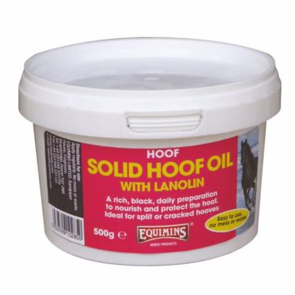 EQUIMINS SOLID HOOF OIL WITH LANOLIN-Lanolinos fekete színű patazsír gyógyhatású készítmény